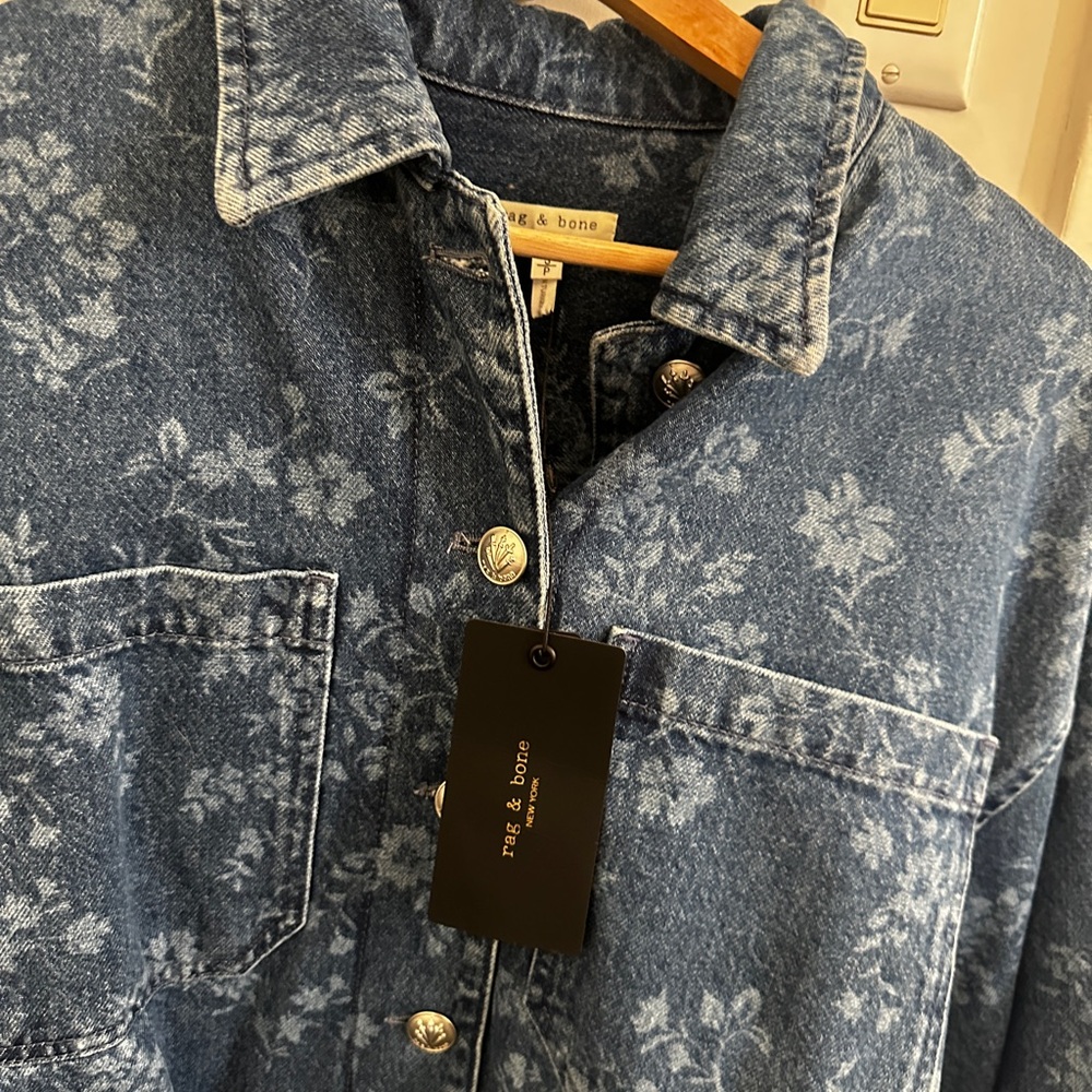 Rag & Bone Printed Denim Shirt Jacket - Picture 4 of 13